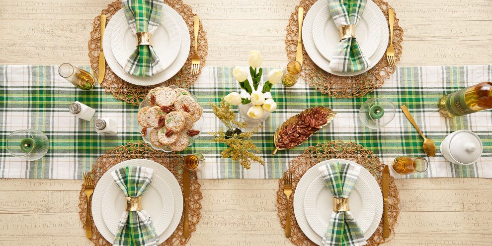 St. Paddy Plaid Table Runner 14x72