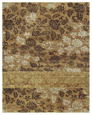 Weave & Wander Timeo Hand Knot Oriental Rug, Brown, 5'6"x8'6"