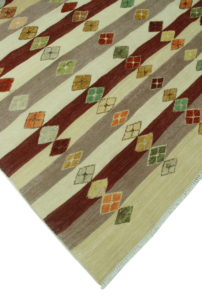 High-Low Kilim Aethelwy Beige Rug
