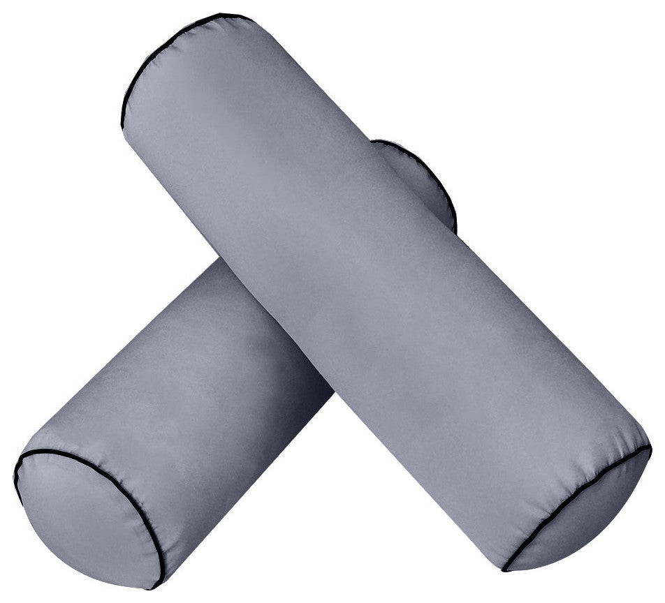 S6 Twin-XL Contrast Trim Mattress Bolster Pillow Outdoor Slip Cover ONLY AD001