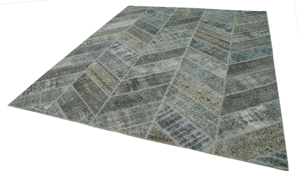 Rug N Carpet - Handwoven Oriental 8' 0" x 10' 2" Decorative Patchwork Area Rug