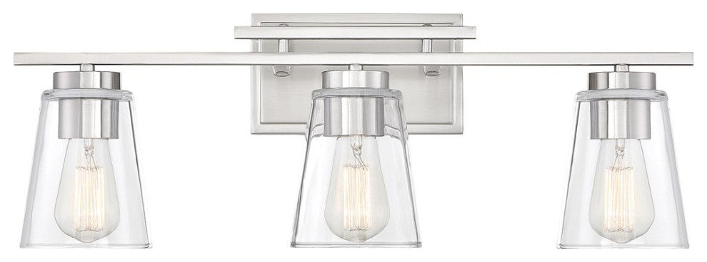 Savoy House Calhoun 3-LT Satin Nickel Bath Light Bar 8-1020-3-SN
