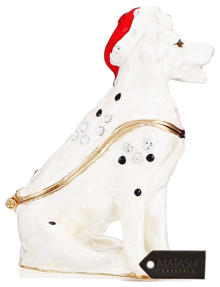 Hand-Painted Holiday Christmas Dog Trinket Box