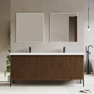 Flutie 72" Bathroom Vanity Set, Walnut