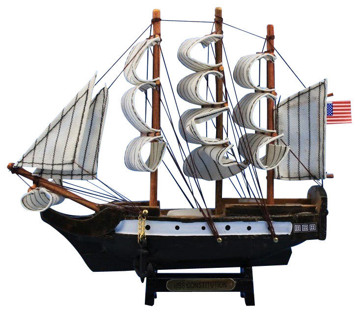 USS Constitution 7'', Wooden Model Ship, Old Ironsides, Nautical Decoration