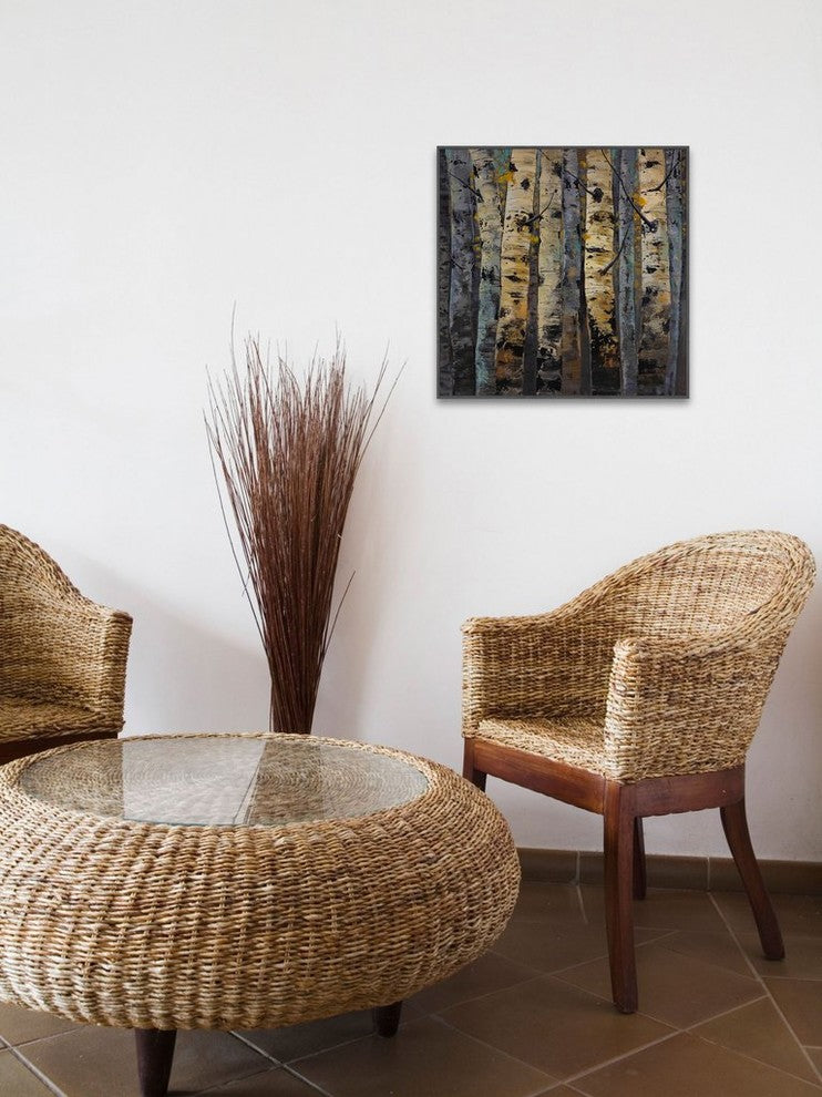 "Gold Infusion II" Floater Framed Painting Print on Canvas, 32"x32"