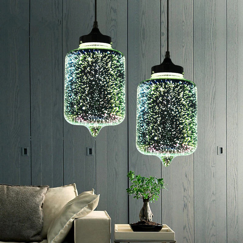 MIRODEMIÂ® Gourdon 3D Colorful Starry Sky Pendant Lamp, A