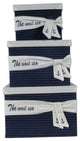 Anne Home, Set Of 3 Fabric Boxes With Cover