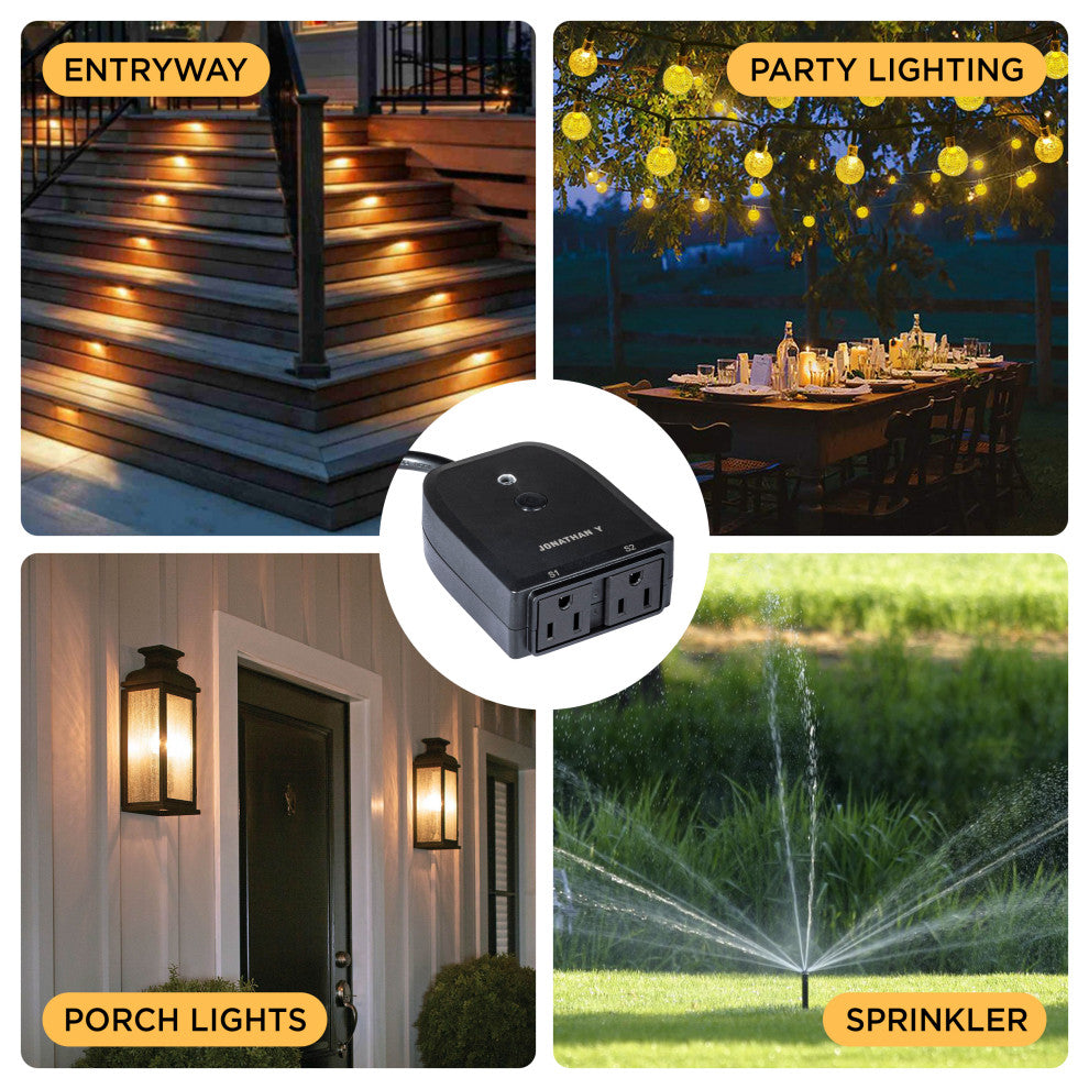 Outdoor Smart Dual Plug WiFi Remote App Control for Outdoor Lights