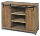 Booker Barn Door Wood Cabinet With 2 Shelves 2 Barn Doors, Black Metal Hardware