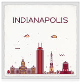 "Indianapolis Landmarks" Framed Painting Print, 18x18
