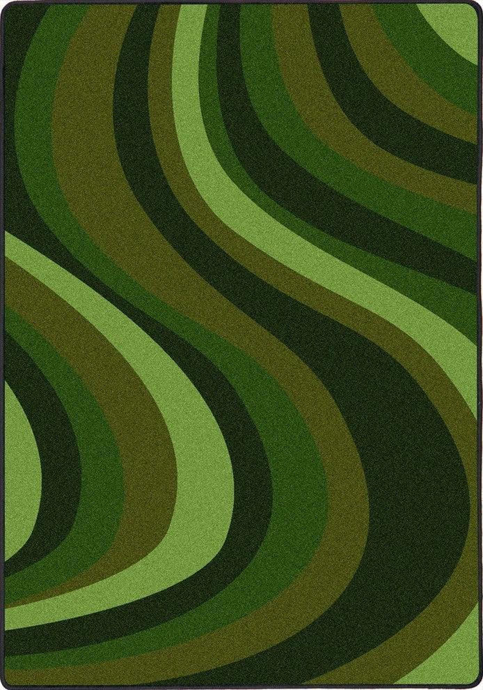 Kid Essentials Rug, on the Curve, 7'8"x10'9", Green