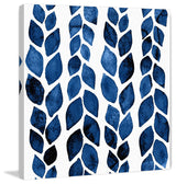 "Blue Petal Tracks" Painting Print on Wrapped Canvas
