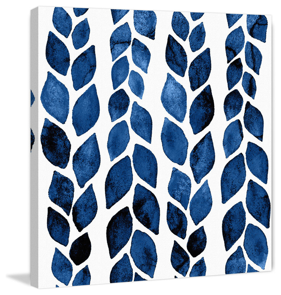 "Blue Petal Tracks" Painting Print on Wrapped Canvas
