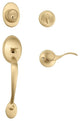 Design House Coventry 2-Way Adjustable Brass Door Handle Set in Gold