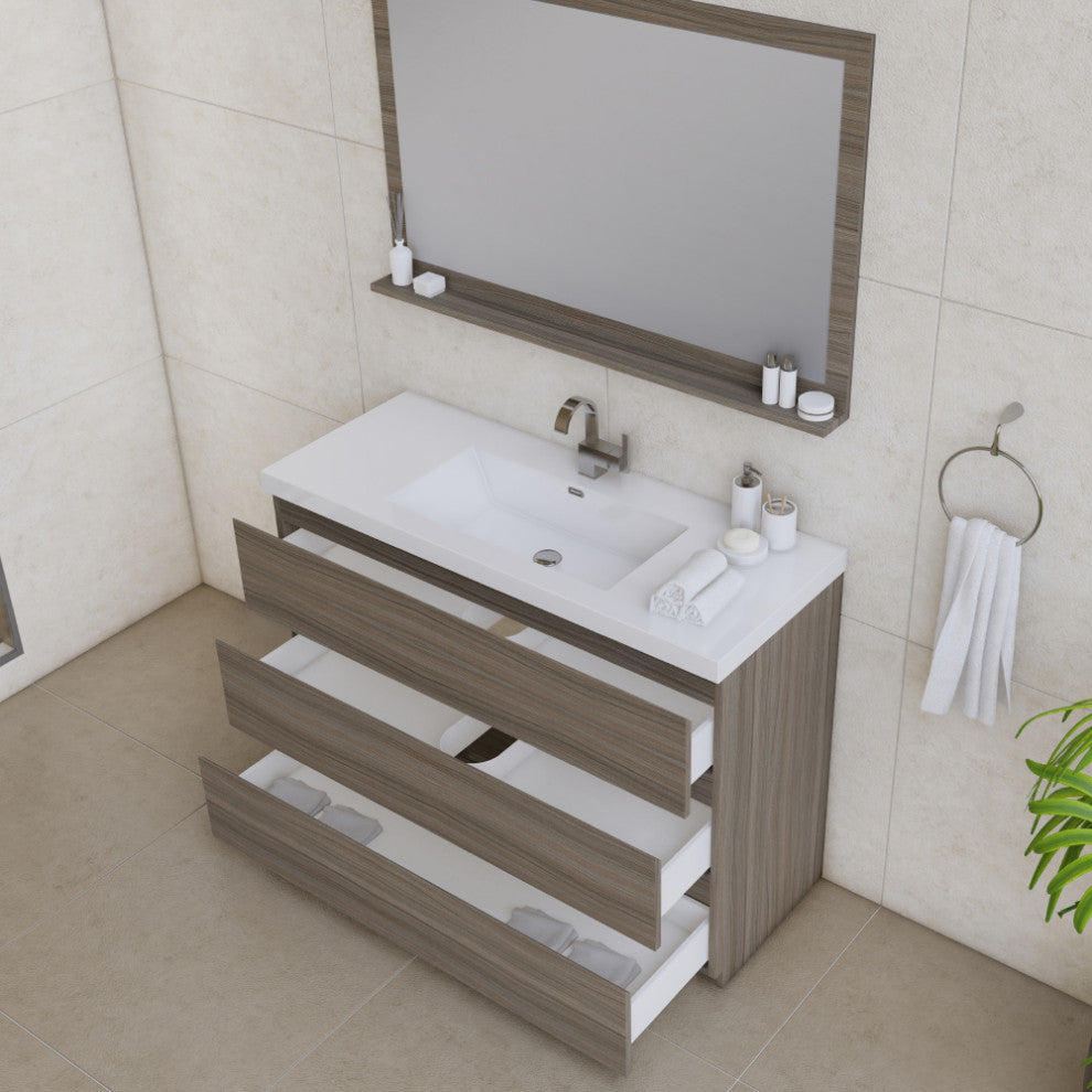 Paterno 60" Double Bathroom Vanity With Sink, Gray