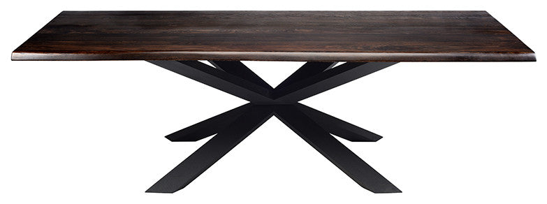 Couture 112-Inch Dining Table In Seared Oak And Matte Black Base