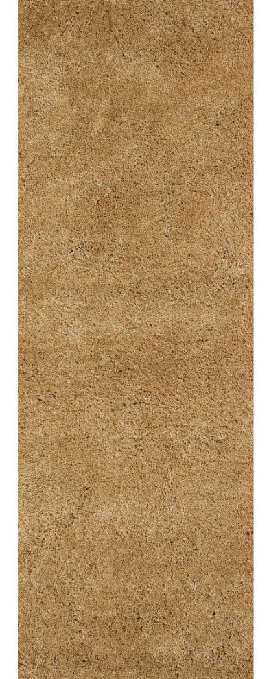 KAS Bliss 1567 Gold Shag Area Rug, 2'3" x 7'6" Runner