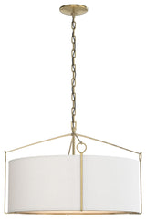 Bow Pendant, Modern Brass, Natural Anna Shade
