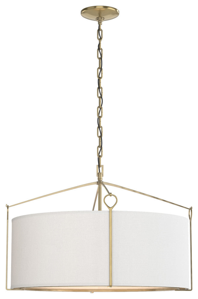 Bow Pendant, Modern Brass, Natural Anna Shade
