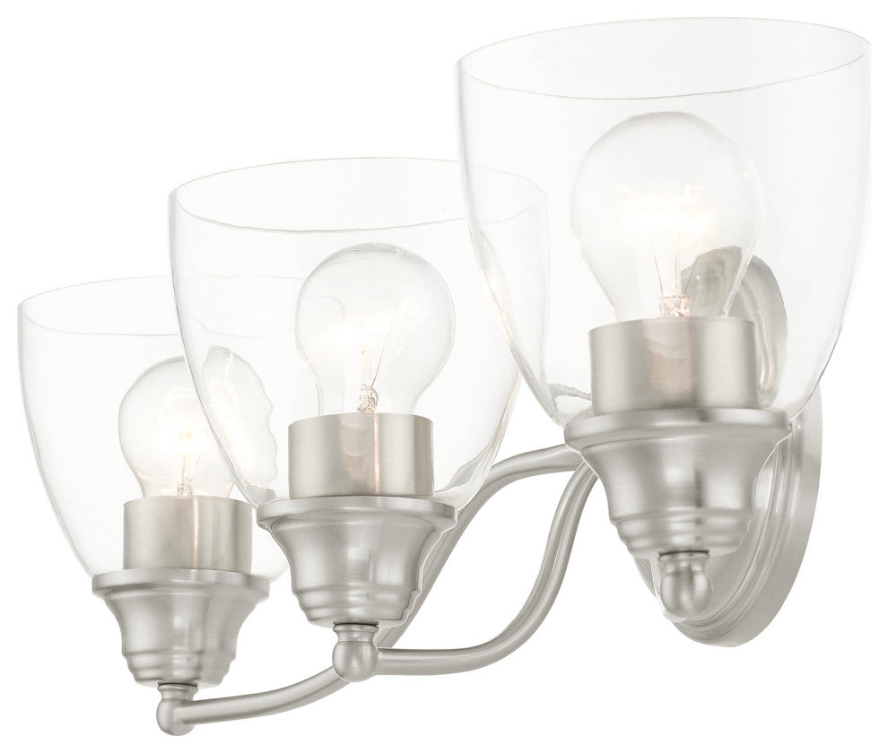 Brushed Nickel Transitional, Colonial, Vanity Sconce