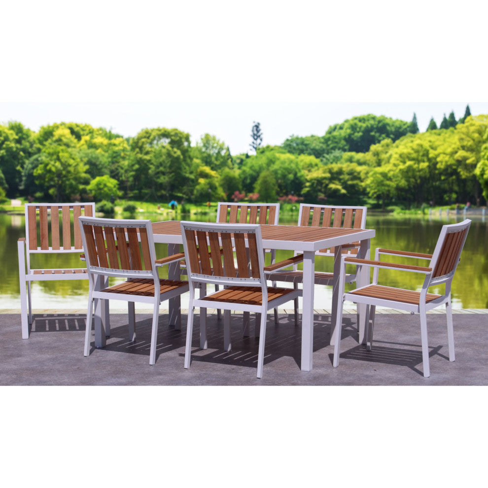 Courtyard Casual Catalina 7-Piece 60"x39" Rectangle Dining Set With 6 Chairs