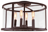Bryant 4 Light Semi-Flush Ceiling Light, Oil Rubbed Bronze