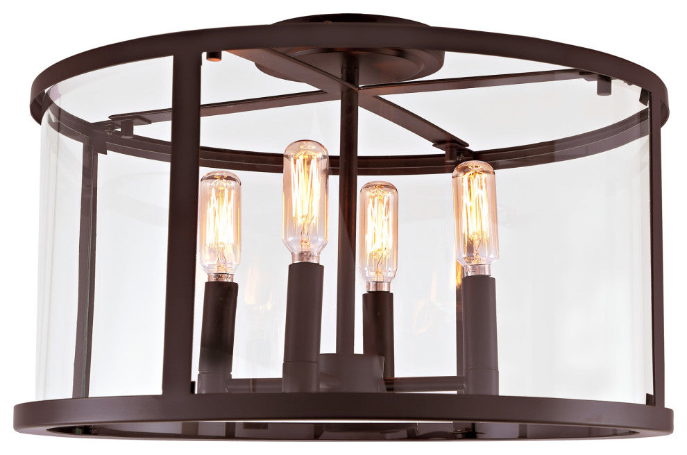 Bryant 4 Light Semi-Flush Ceiling Light, Oil Rubbed Bronze