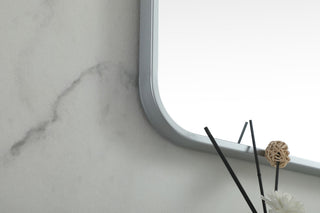 Ellis Soft Corner Metal Square Mirror 30x30 Inch, Silver