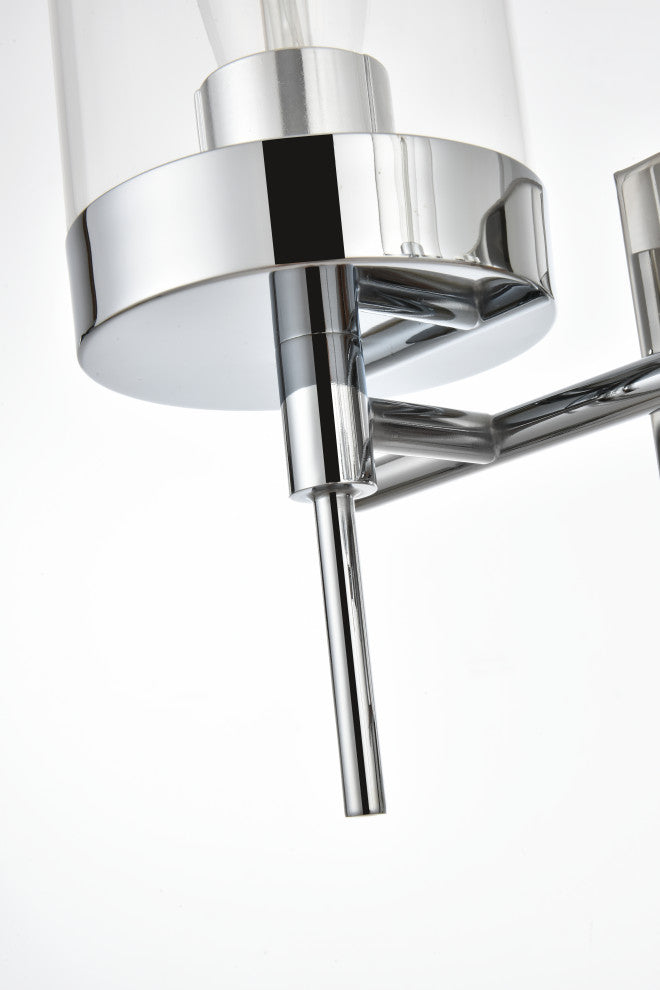 2 Light Chrome And Clear Bath Sconce
