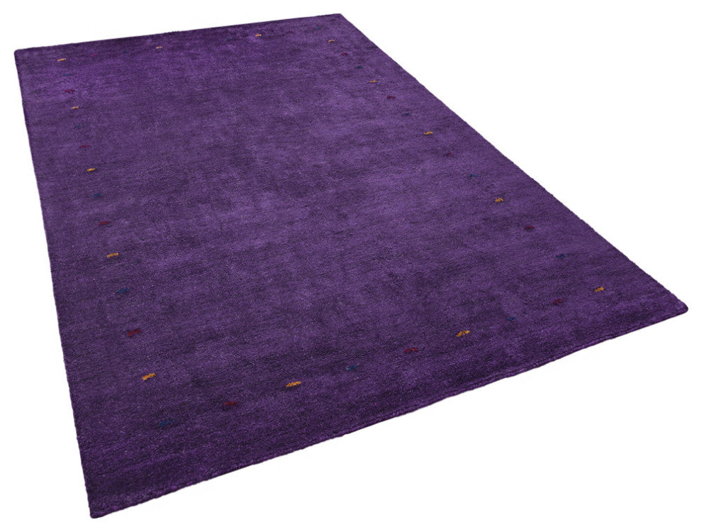 Hand Knotted Loom Silk Mix Area Rug Contemporary Purple