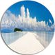 Tropical Island Panorama, Landscape Photo Round Wall Art, 11"