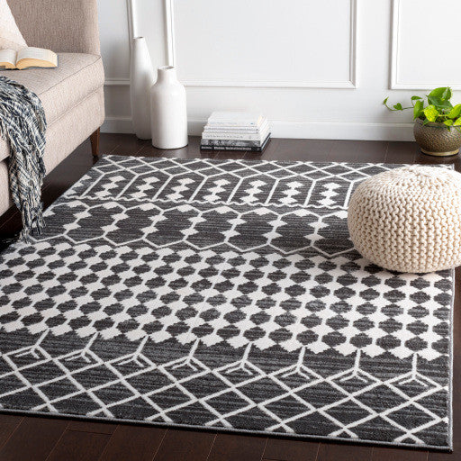 Surya Rabat RBT-2309 7'10"x10'2" Rug, Medium Gray/White
