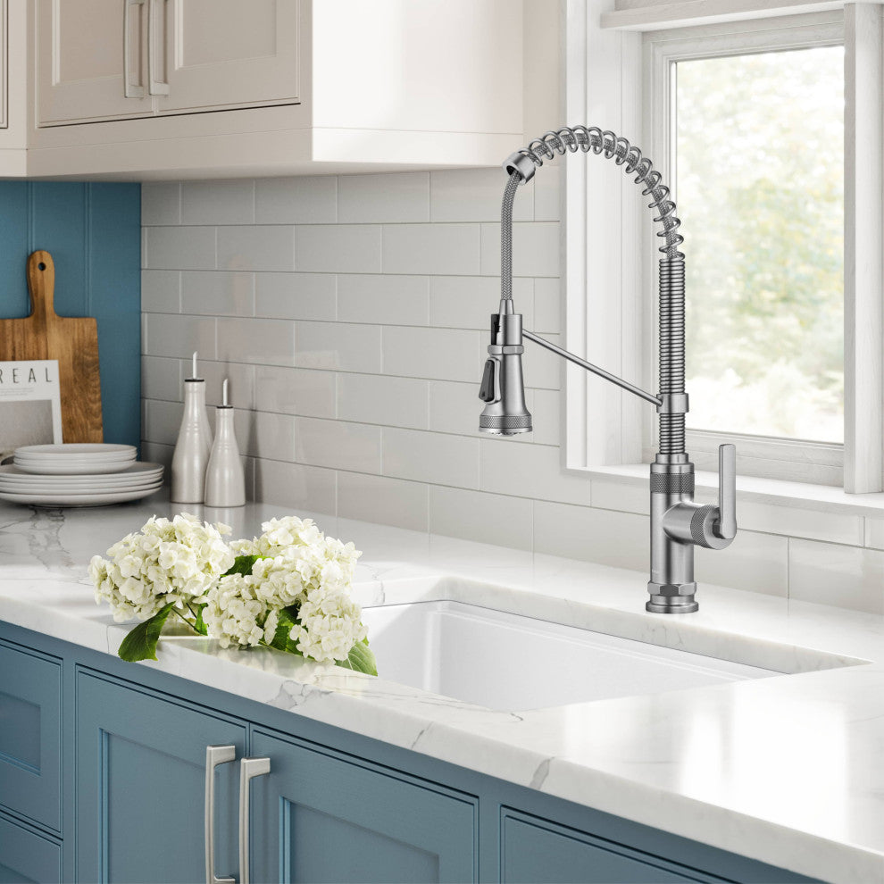 KRAUS Allyn Commercial Style 2-Function 1-Handle Pull Down Kitchen Faucet SFS