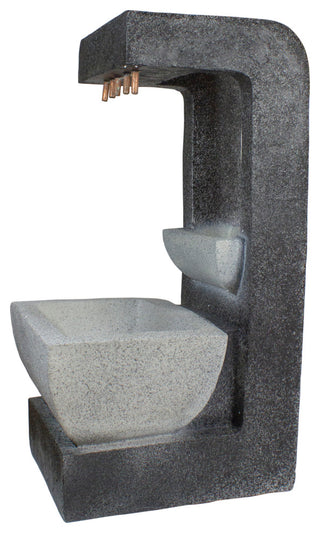 26" LED Lighted Rainfall Outdoor Water Fountain with Planter