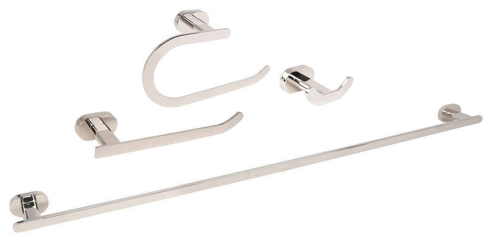 Moscow Series Polished Nickel Bathroom 4 Piece Accessory Set (34)