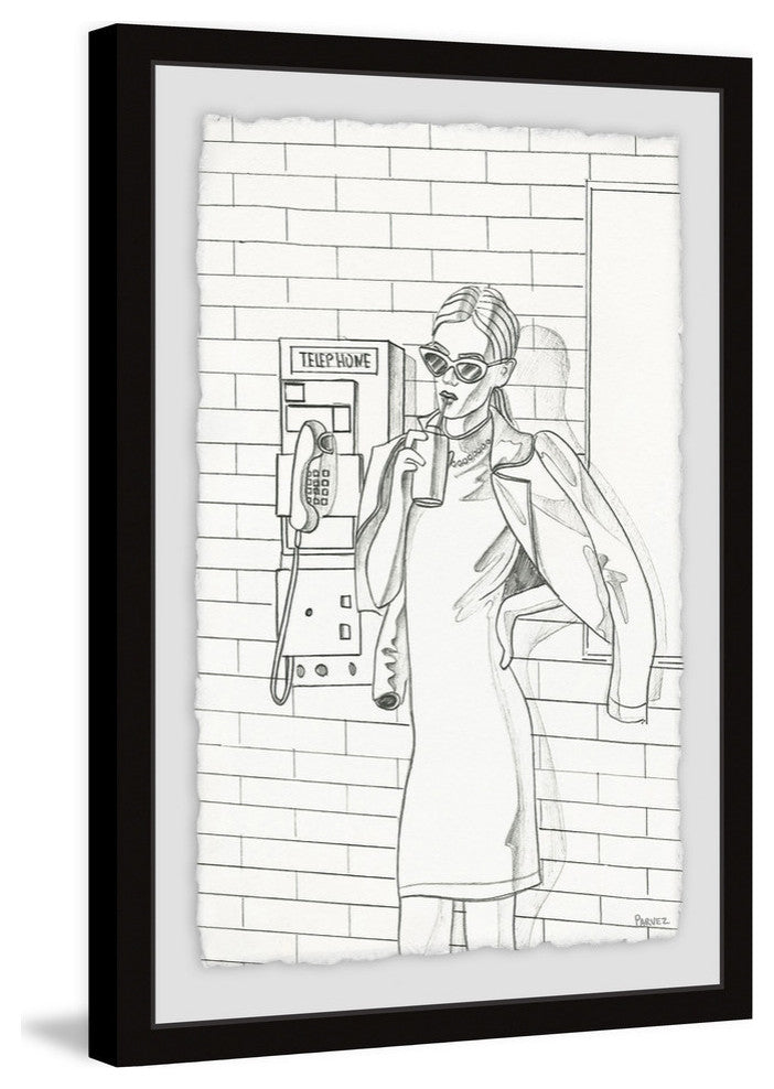 "On the Telephone" Framed Painting Print, 30"x45"