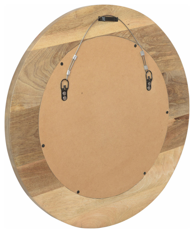 Darcy Handcrafted Mango Wood Aluminum Fitted Round Mirror