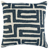 Mia Knitted 22" x 22" Throw Pillow, Blue Ivory