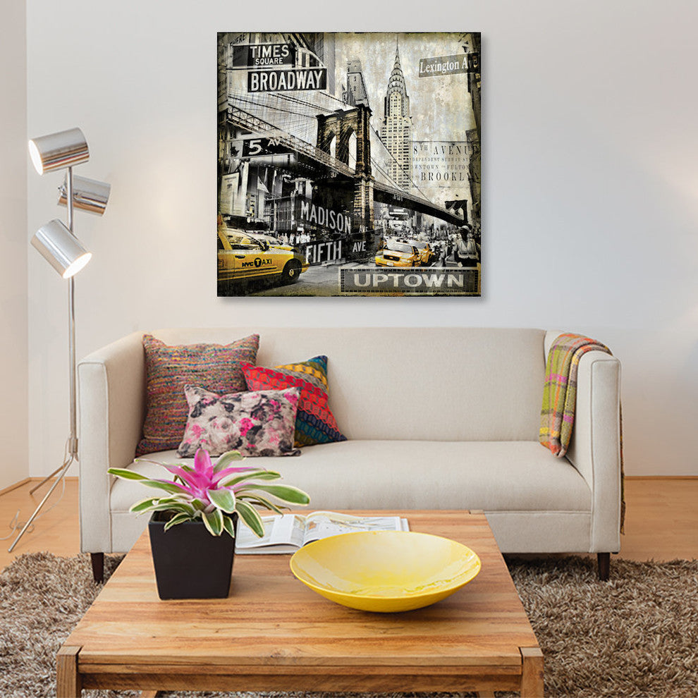 "Landmarks NYC" by Dylan Matthews, Canvas Print, 37"x37"