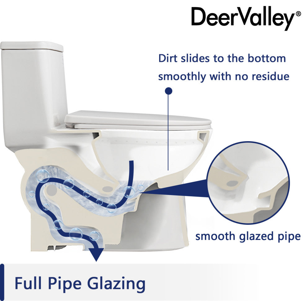 Ceramic Standard Comfortable Seat Height Elongated Dual Flush One Piece Toilet