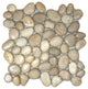 Natural Stone Flooring: Glazed Java Tan Pebble Tile, 12x12 Mesh