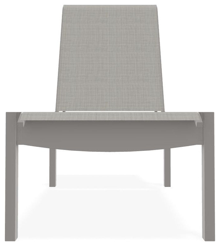 Leeward Sling Stackable Outdoor Chaise Lounge, Deacon/Warm Gray