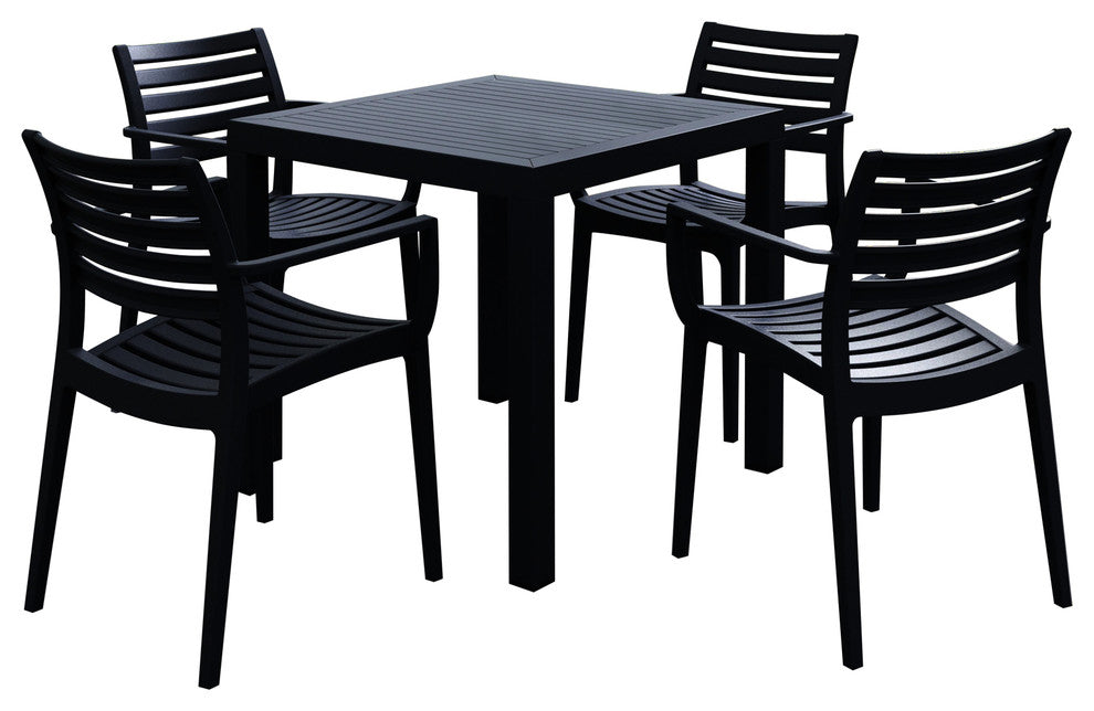Compamia Artemis 5-Piece Outdoor Dining Set, Black
