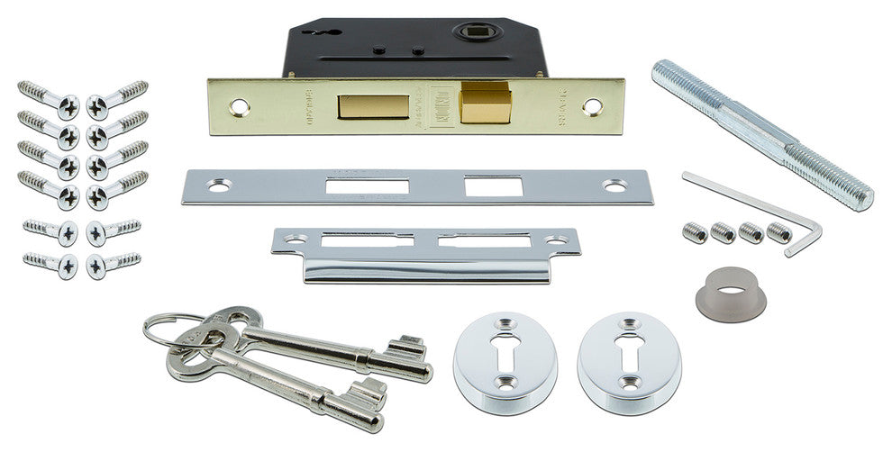 Classic Rosette Interior Mortise Waldorf Door Knob, Bright Chrome