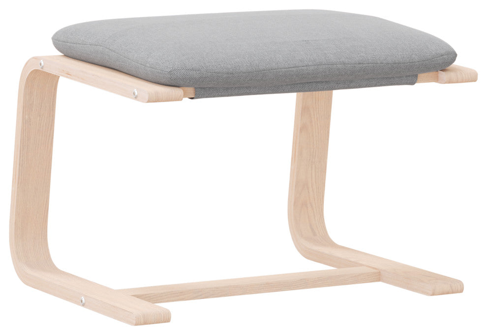 vidaXL Ottoman Footstool Pouf Stool Footrest Living Room Seat Light Gray Fabric