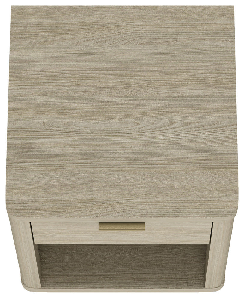 Manhattan Comfort Evelyn Nightstand, Natural, Single