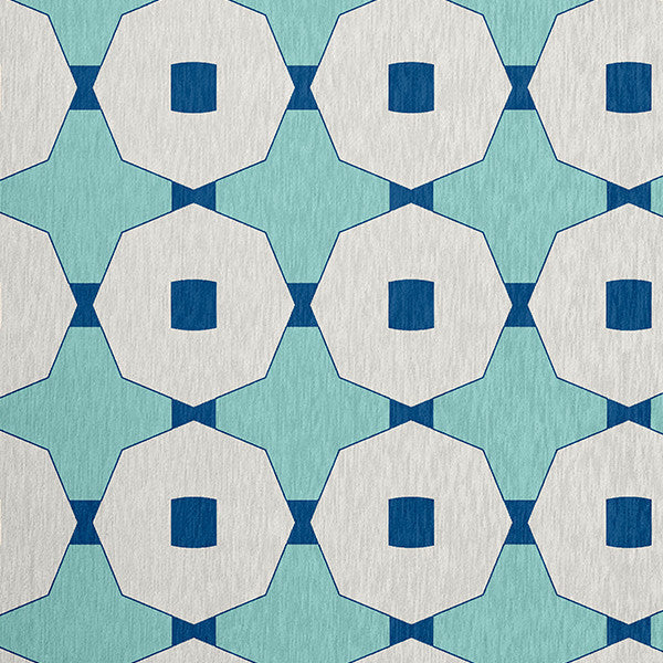 Button Up Spring Chenille Rug, Light Blue, 5'x7'