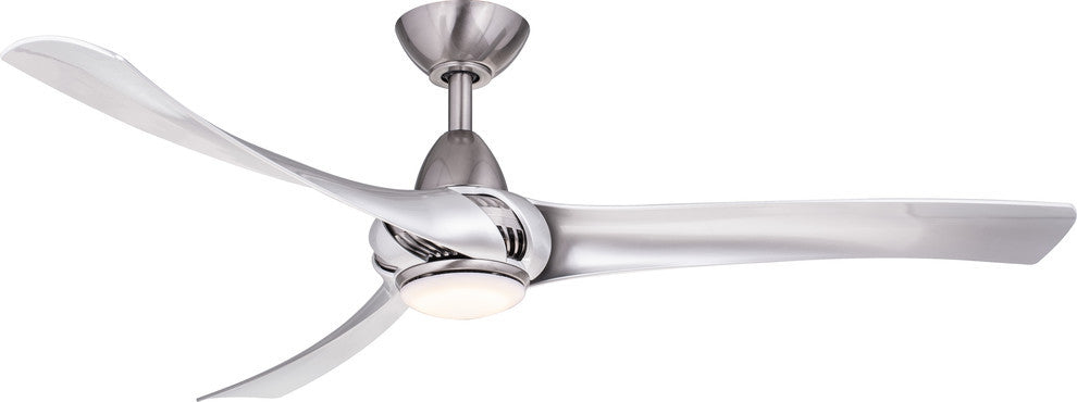 Droid LED Nickel Walnut Ceiling Fan