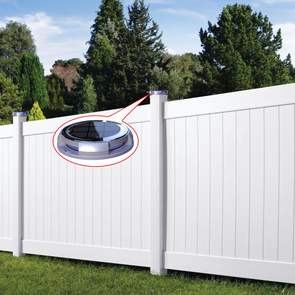 Solar Powered 4-Light Deco Clear LED In-Ground Light, Full Color